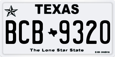 TX license plate BCB9320