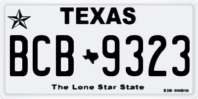 TX license plate BCB9323