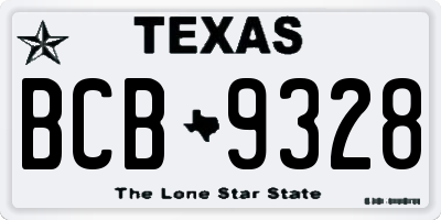 TX license plate BCB9328