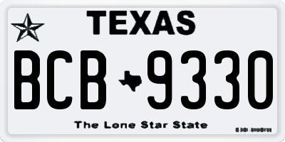 TX license plate BCB9330