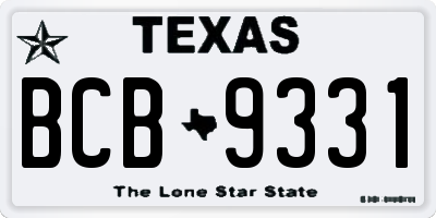 TX license plate BCB9331