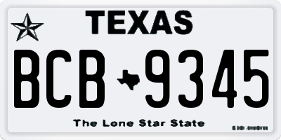 TX license plate BCB9345