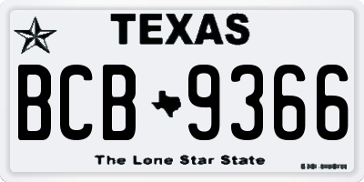 TX license plate BCB9366