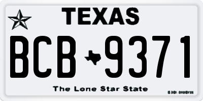 TX license plate BCB9371