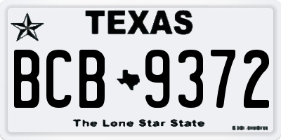 TX license plate BCB9372
