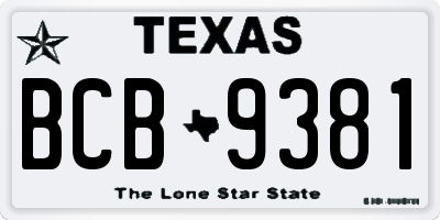 TX license plate BCB9381