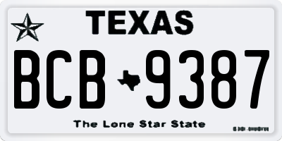 TX license plate BCB9387