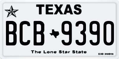TX license plate BCB9390