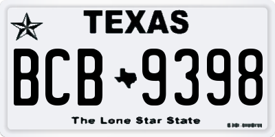 TX license plate BCB9398