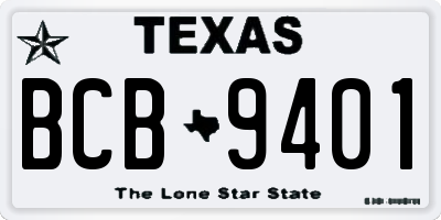 TX license plate BCB9401