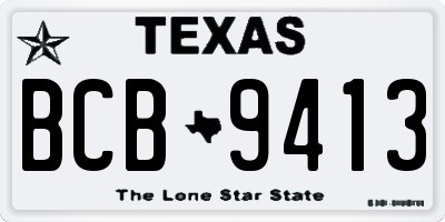 TX license plate BCB9413