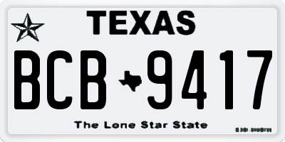 TX license plate BCB9417