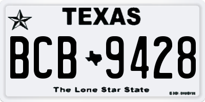 TX license plate BCB9428