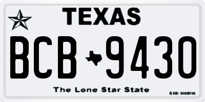 TX license plate BCB9430