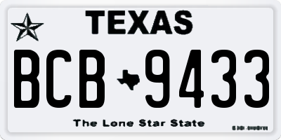 TX license plate BCB9433