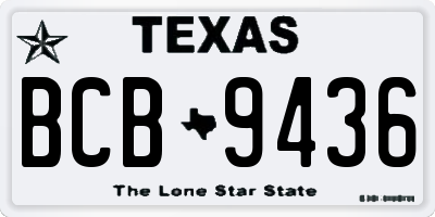 TX license plate BCB9436