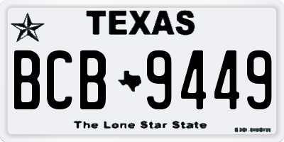 TX license plate BCB9449