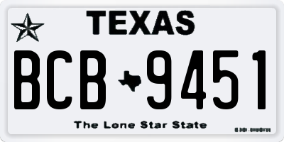 TX license plate BCB9451
