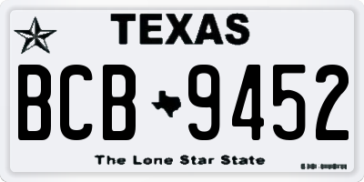 TX license plate BCB9452