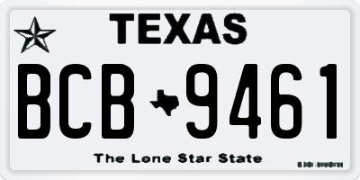 TX license plate BCB9461