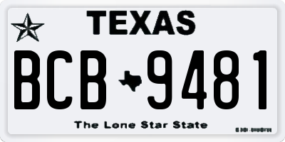 TX license plate BCB9481
