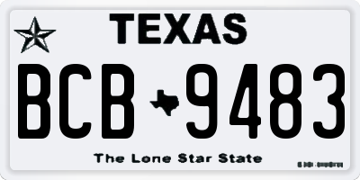 TX license plate BCB9483