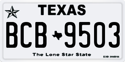TX license plate BCB9503