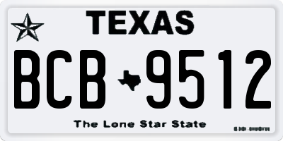 TX license plate BCB9512
