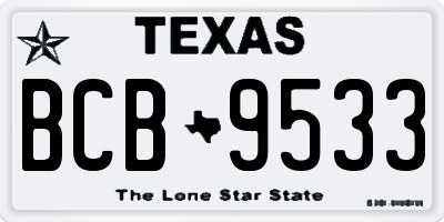 TX license plate BCB9533