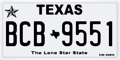 TX license plate BCB9551
