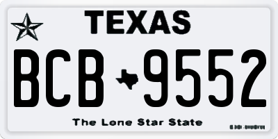 TX license plate BCB9552