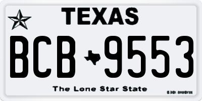 TX license plate BCB9553