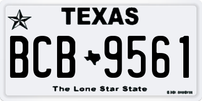 TX license plate BCB9561