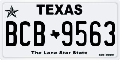 TX license plate BCB9563