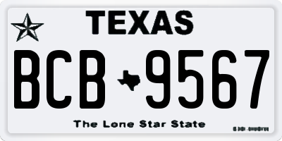 TX license plate BCB9567