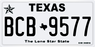 TX license plate BCB9577
