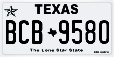 TX license plate BCB9580
