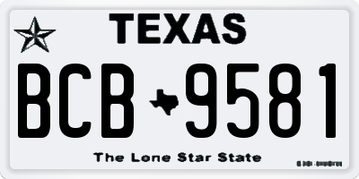 TX license plate BCB9581