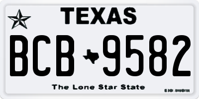 TX license plate BCB9582