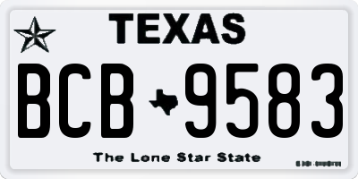 TX license plate BCB9583
