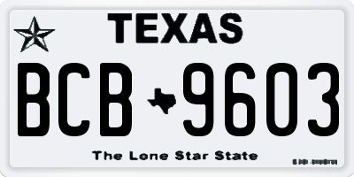 TX license plate BCB9603
