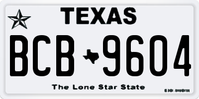 TX license plate BCB9604