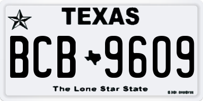 TX license plate BCB9609