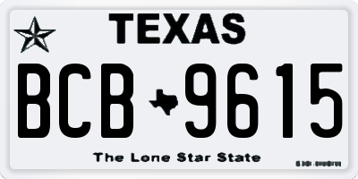 TX license plate BCB9615