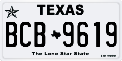 TX license plate BCB9619