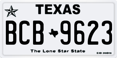 TX license plate BCB9623