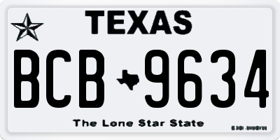 TX license plate BCB9634
