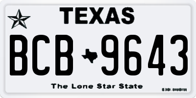 TX license plate BCB9643