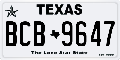 TX license plate BCB9647