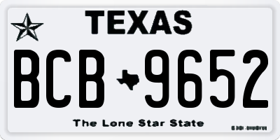 TX license plate BCB9652